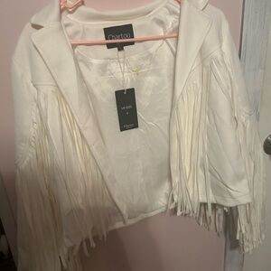 Women's White Fringe Jacket